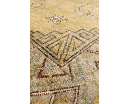 Pasargad - Khotan Collection Hand-Knotted Wool Area Rug in Gold, 107" x 146" (PA-28B 9x12)