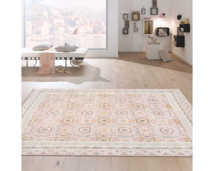 Pasargad - Khotan Collection Hand-Knotted Wool Area Rug in Salmon/Ivory, 110" x 142" (PA-29 9x12)