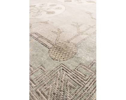 Pasargad - Khotan Collection Hand-Knotted Wool Area Rug in Ivory/L. Green, 98" x 122" (PA-31A 8x10)