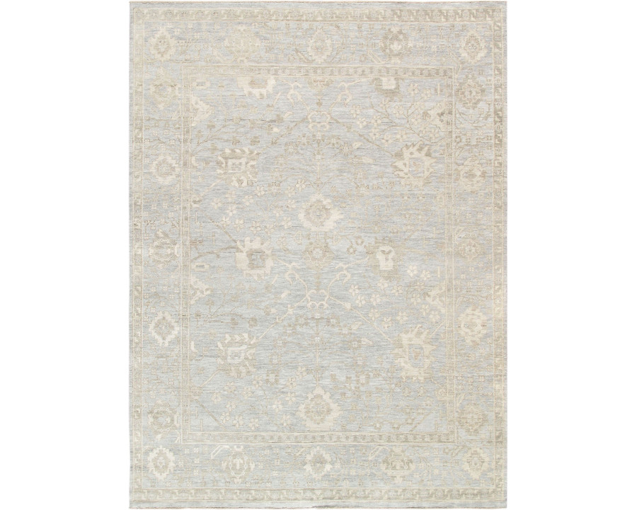 Pasargad Oushak Collection Hand-Knotted Wool Area Rug - L. Blue, 119" x 119" (paj-214f 10x10)