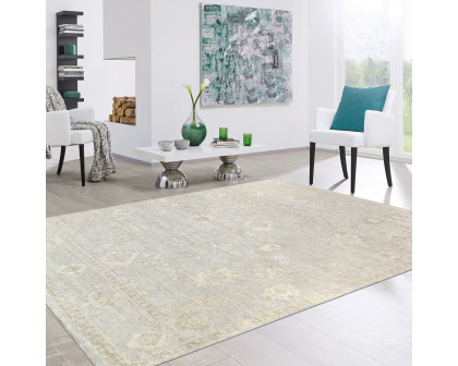 Pasargad Oushak Collection Hand-Knotted Wool Area Rug - L. Blue, 119" x 119" (paj-214f 10x10)