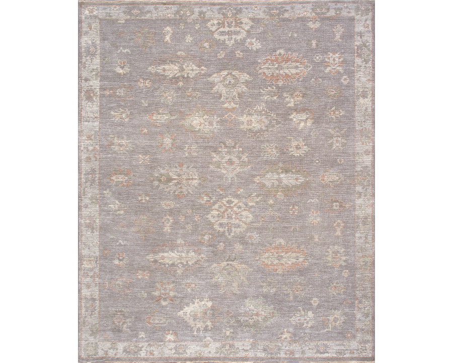 Pasargad - Oushak Collection Hand-Knotted Wool Area Rug in Gray/L. Gray, 97" x 117" (paj-433 8x10)