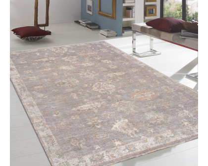 Pasargad - Oushak Collection Hand-Knotted Wool Area Rug in Gray/L. Gray, 97" x 117" (paj-433 8x10)