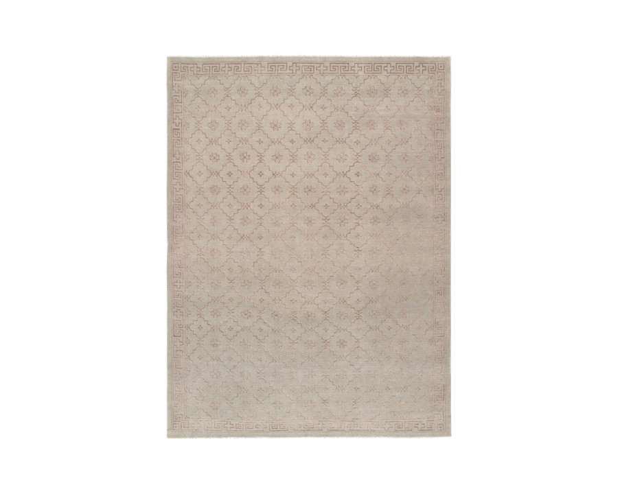 Pasargad Khotan Collection Hand-Knotted Silk and Wool Area Rug (PARP-34 Gray 9X12) - 109'' x 148''