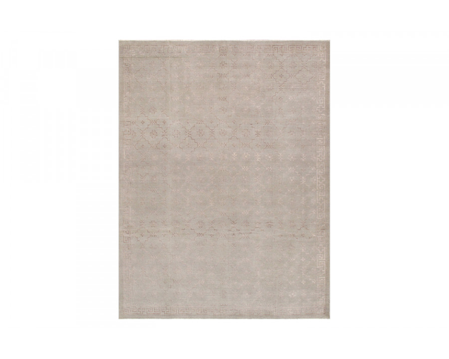 Pasargad Khotan Collection Hand-Knotted Lamb's Wool Area Rug (PARP-34 L.GRAY 9X12) - 111'' x 147''