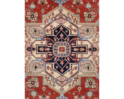 Pasargad Serapi Collection Hand-Knotted Wool Area Rug - Rust/Navy, 164" x 166" (PB-10B 14x14)