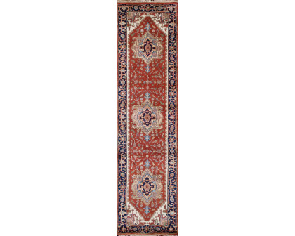 Pasargad - Serapi Collection Hand-Knotted Rust/Navy Wool Area Rug PB-10B