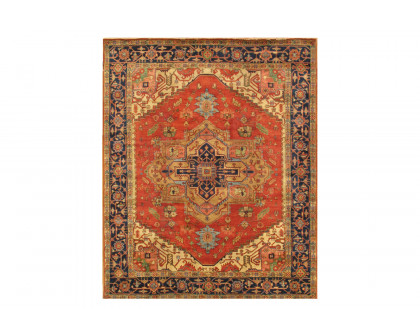 Pasargad - Serapi Collection Hand-Knotted Rust/Navy Wool Area Rug PB-10B