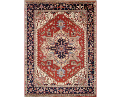 Pasargad - Serapi Collection Hand-Knotted Rust/Navy Wool Area Rug PB-10B