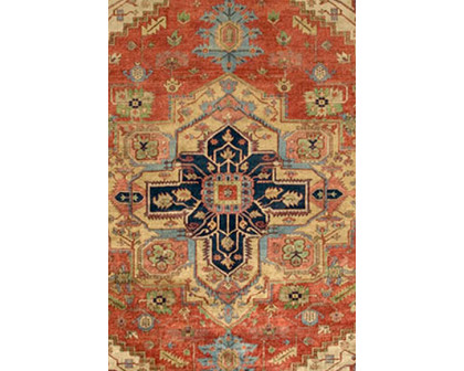 Pasargad Serapi Collection Hand-Knotted Rust/Ivory Wool Area Rug (PB-10B IVO 10X10) - 119'' x 120''