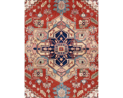 Pasargad Serapi Collection Hand-Knotted Wool Area Rug - Rust/Ivory, 120" x 165" (PB-10B IVO 10x14)