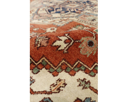 Pasargad Serapi Collection Hand-Knotted Wool Area Rug - Rust/Ivory, 120" x 165" (PB-10B IVO 10x14)