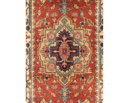 Pasargad Serapi Collection Hand-Knotted Wool Area Rug - Rust/Ivory, 32" x 122" (PB-10B IVO 3x10)