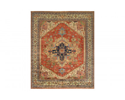 Pasargad - Serapi Collection Hand-Knotted Rust/Navy Wool Area Rug PB-10B