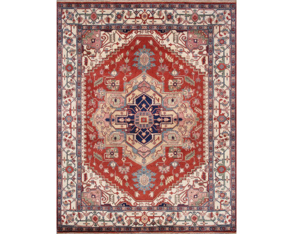 Pasargad - Serapi Collection Hand-Knotted Rust/Navy Wool Area Rug PB-10B