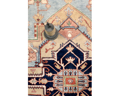 Pasargad Serapi Collection Hand-Knotted Wool Area Rug - L. Blue/Ivory, 117" x 120" (PB-10BLB 10x10)