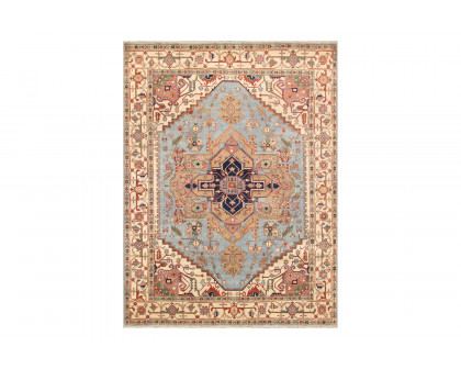 Pasargad - Serapi Collection Hand-Knotted Wool L.Blue Area Rug PB-10BLB