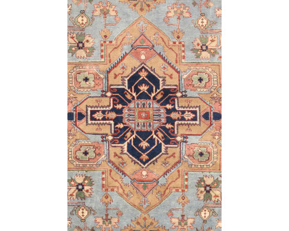 Pasargad Serapi Collection Hand-Knotted Wool L.Blue Area Rug (PB-10BLB 8X10) - 96'' x 119''