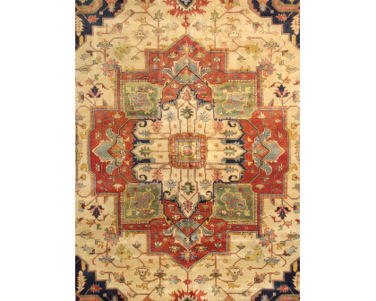 Pasargad Serapi Collection Hand-Knotted Lamb's Wool Area Rug - Ivory/Rust, 144" x 218" (PB-20 IVORY 12X18)