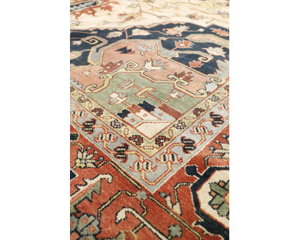 Pasargad Serapi Collection Hand-Knotted Lamb's Wool Area Rug - Ivory/Rust, 144" x 218" (PB-20 IVORY 12X18)