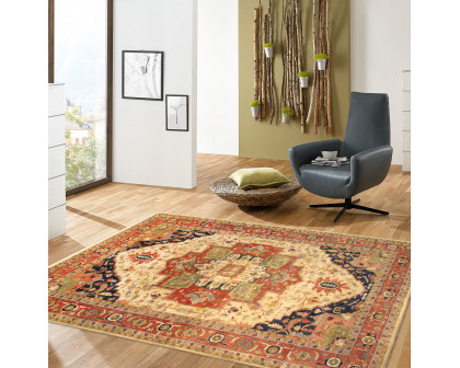 Pasargad Serapi Collection Hand-Knotted Lamb's Wool Area Rug - Ivory/Rust, 144" x 218" (PB-20 IVORY 12X18)