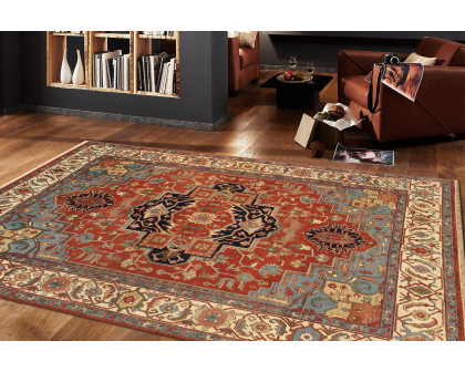 Pasargad Serapi Collection Hand-Knotted Wool Rust Area Rug (PB-5B 14X14) - 164'' x 167''