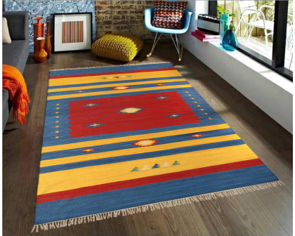 Pasargad Anatolian Collection Flat Weave Cotton Area Rug - Multi, 72" x 72" (pbb-01 6x6)