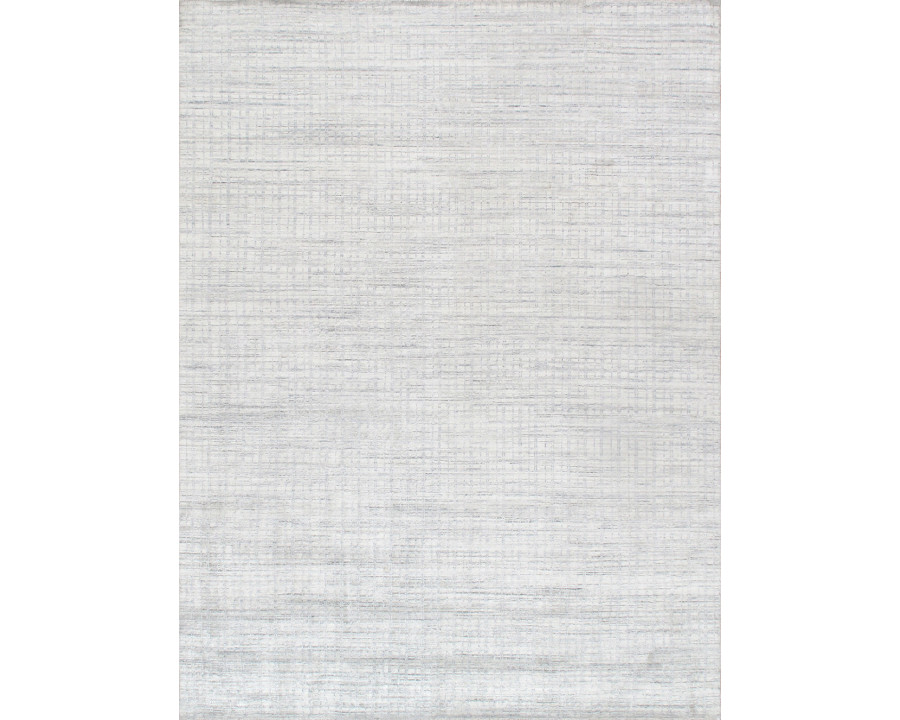 Pasargad - Slate Collection Hand-Loomed Ivory/Blue Bamboo Silk and Wool Area Rug PBFE-03