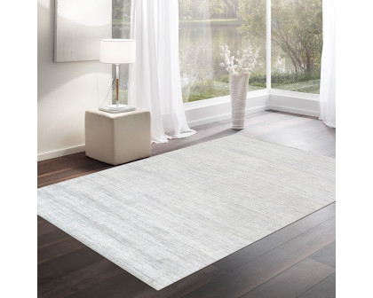 Pasargad Slate Collection Hand-Loomed Bamboo Silk/Wool Area Rug - Ivory/Blue, 144" x 180" (pbfe-03 12x15)