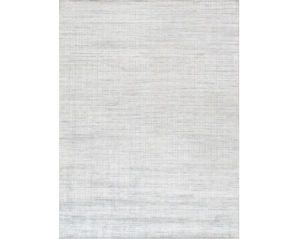 Pasargad - Slate Collection Hand-Loomed Ivory/Blue Bamboo Silk and Wool Area Rug PBFE-03