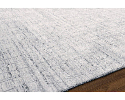 Pasargad - Slate Collection Hand-Loomed Ivory/Silver Bamboo Silk and Wool Area Rug PBFE-04