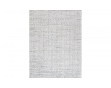 Pasargad - Slate Collection Hand-Loomed Ivory/Silver Bamboo Silk and Wool Area Rug PBFE-04