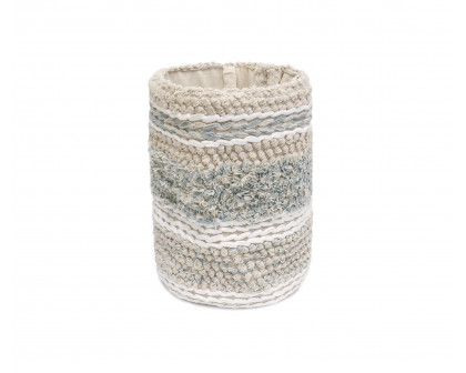 Pasargad Grand Canyon Small Basket - Beige/White, Cotton