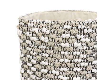 Pasargad Grand Canyon Large Basket - Beige/White, Cotton