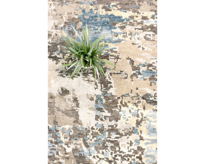 Pasargad - Modern Collection Hand-Knotted Silk and Wool Area Rug 108'' x 143'' (PBRN-36WH 9X12)