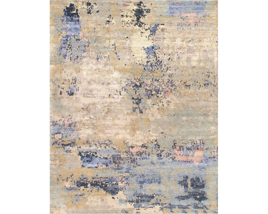 Pasargad Modern Collection Hand-Knotted Silk/Wool Area Rug - Beige/Blue, 121" x 167" (PBSH-62 10x14)