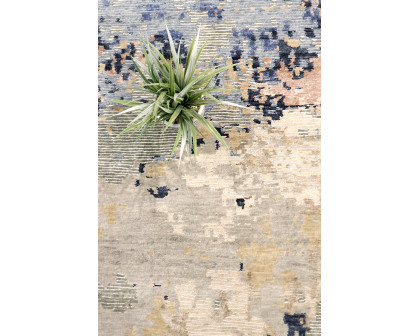 Pasargad Modern Collection Hand-Knotted Silk/Wool Area Rug - Beige/Blue, 121" x 167" (PBSH-62 10x14)