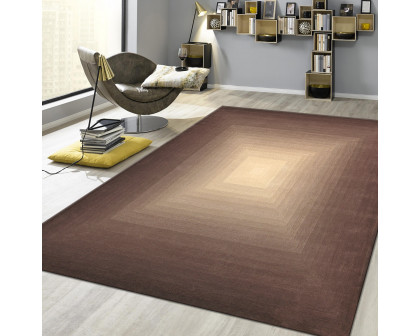 Pasargad - Rodeo Collection Hand-Tufted Bamboo Silk/Wool Area Rug in Brown/Ivory, 117" x 165" (pcc-03 10x14)