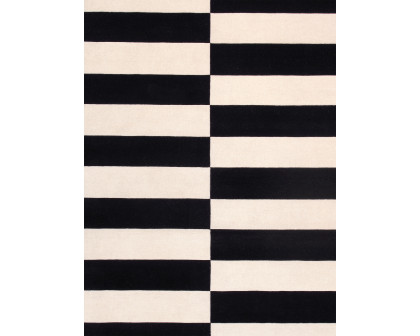 Pasargad - Rodeo Collection Hand-Tufted White/Black Bamboo Silk and Wool Area Rug PCC-04