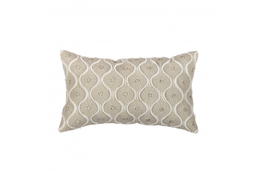 Pasargad™ Naples Rectangular Pillow - Beige/Ivory, Cotton/Bamboo Silk