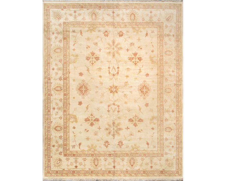 Pasargad - Oushak Collection Hand-Knotted Lamb's Wool Area Rug in Ivory, 141" x 179" (PD-1324 12X15)