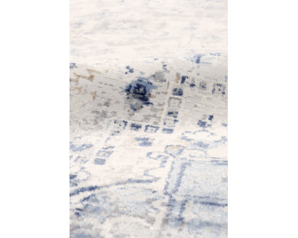 Pasargad Efes Collection Power Loom Polypropylene/Polyester Area Rug - L. Gray/L. Blue, 114" x 162" (pd-169b 10x14)