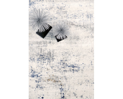 Pasargad Efes Collection Power Loom Polypropylene/Polyester Area Rug - L. Gray/L. Blue, 114" x 162" (pd-171b 10x14)