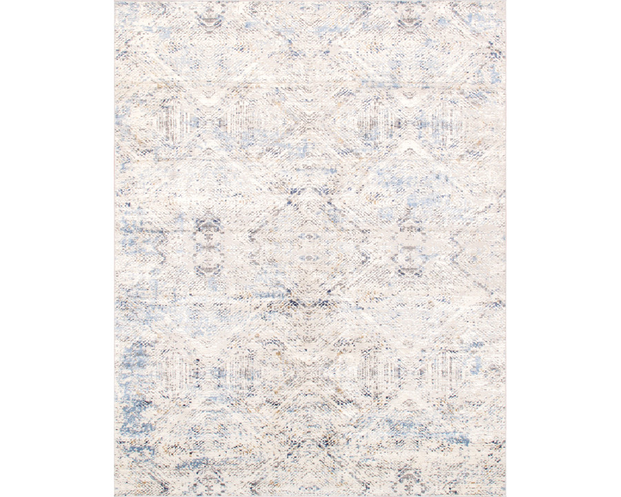 Pasargad Efes Collection Power Loom Polypropylene/Polyester Area Rug - L. Gray/L. Blue, 114" x 162" (pd-189b 10x14)