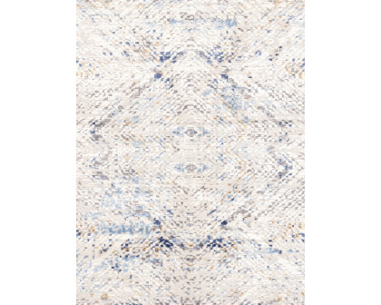 Pasargad Efes Collection Power Loom Polypropylene/Polyester Area Rug - L. Gray/L. Blue, 114" x 162" (pd-189b 10x14)