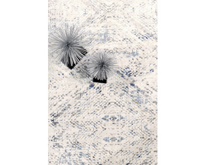 Pasargad Efes Collection Power Loom Polypropylene/Polyester Area Rug - L. Gray/L. Blue, 114" x 162" (pd-189b 10x14)