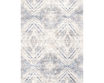 Pasargad Efes Collection Power Loom Polypropylene/Polyester Area Rug - L. Gray/L. Blue, 114" x 162" (pd-193b 10x14)