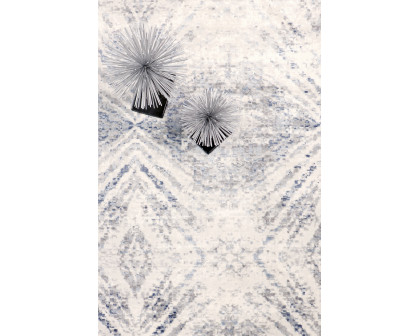 Pasargad Efes Collection Power Loom Polypropylene/Polyester Area Rug - L. Gray/L. Blue, 114" x 162" (pd-193b 10x14)