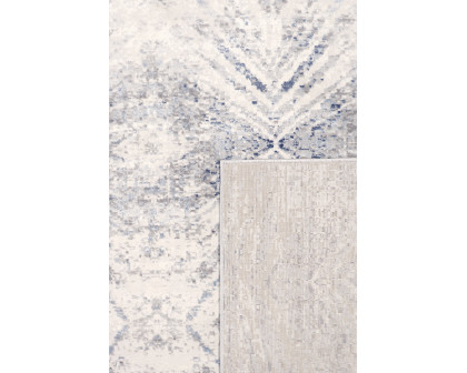 Pasargad Efes Collection Power Loom Polypropylene/Polyester Area Rug - L. Gray/L. Blue, 114" x 162" (pd-193b 10x14)