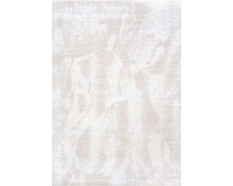 Pasargad - Amari Collection Hand-Loomed Bamboo Silk/Wool Area Rug in Ivory/Beige, 64" x 92" (PDC-133 5x8)